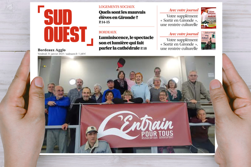 L'Entrain Pour Tous parution Sud Ouest